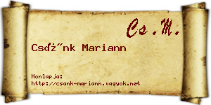 Csánk Mariann névjegykártya