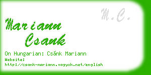 mariann csank business card